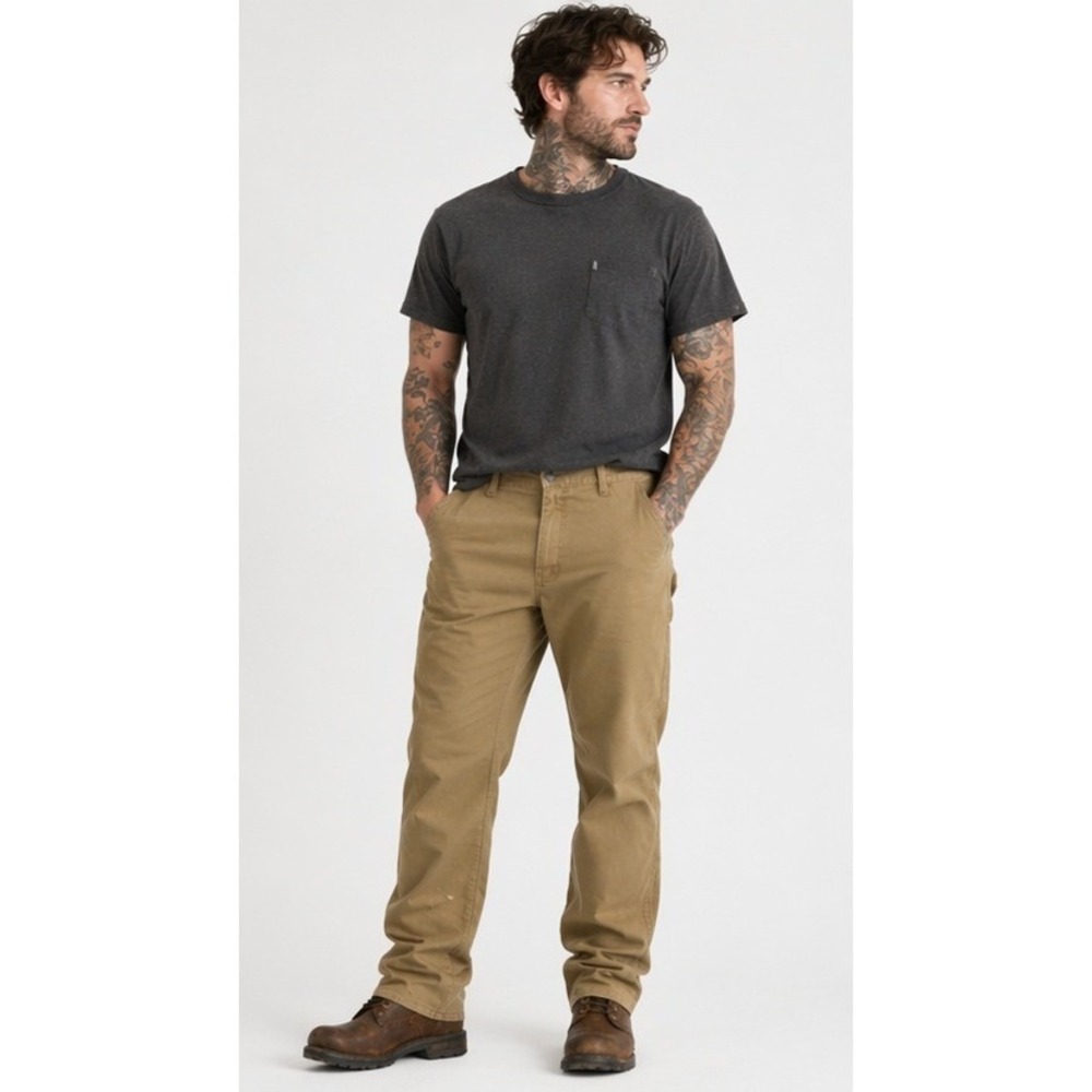 WRANGLER Workwear Khaki Carpenter Pants‎ 40x30 Relaxed Fit Utility Durable